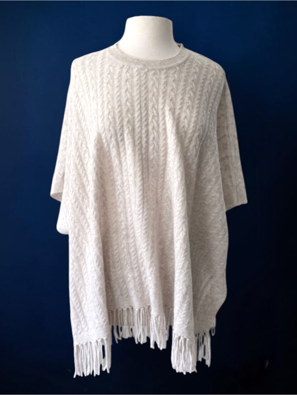 New! ALASHAN WOOL BRAIDED PONCHO ONE SIZE O/S